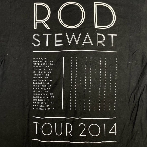 Rod Stewart Tour 2014 Graphic Tee Thrifted Vintage Style Size L - Picture 6 of 8